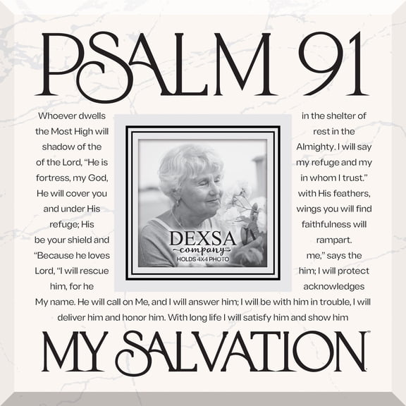 DEXSA Psalm 91 - My Salvation Glass Photo Frame - 12" x 12"