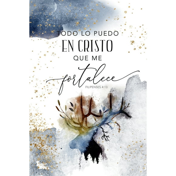 DEXSA Todo Lo Puedo En Cristo - I Can do All Things - Inspirational Saying in Spanish 6x9 Wood Plaque with Easel and Wall Hanger