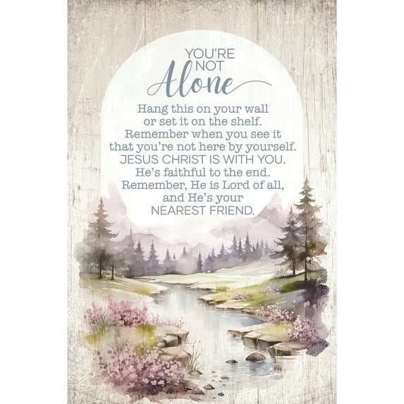DEXSA You're Not Alone Wood Plaque with Easel and Hook Wall Tabletop Art - 4 inches x 6 inches