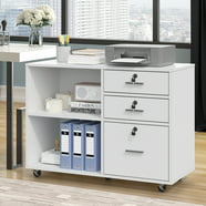 DWVO Office Lateral File Cabinet 2 Drawer with Lock Storage Wood Shelf ...
