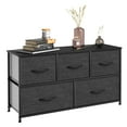 thumbnail image 1 of DEXTRUS Black Grey 5-Drawer Wide Storage Dresser with Wooden Top for Closets, for Adults & Teens, 1 of 11