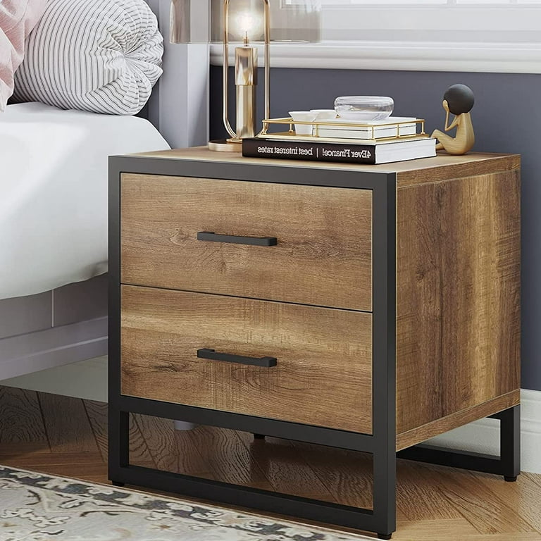 End table with 2 drawers discount