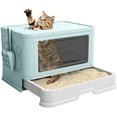 thumbnail image 1 of DEXTRUS Large Enclosed Cat Litter Box with Lid, Drawer Type, Easy to Clean, Includes Litter Scoop, Blue, 1 of 6