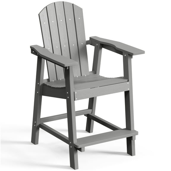 DEXTRUS Plastic Adirondack Chairs, Weather Resistant, Gray