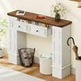 thumbnail image 1 of DEXTRUS Rustic Console Table with Storage Drawers, MDF Entryway Living Room Table, White, 1 of 8