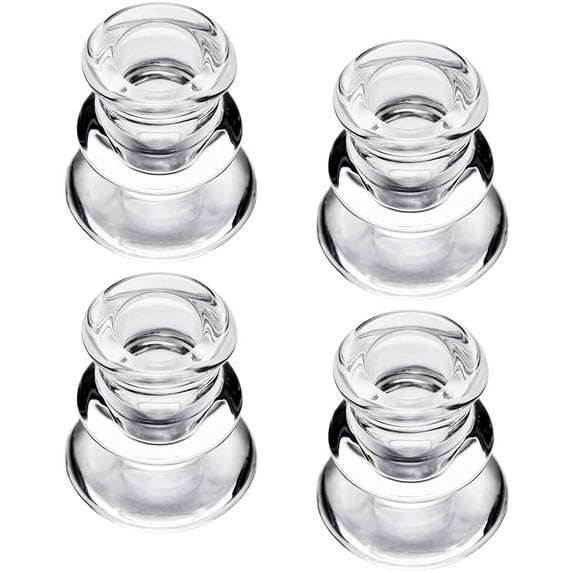DEYBBY Clear Glass Taper Candle Holders, Candlestick Holders for Wedding Decoration Dinning(4 Pack)