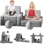 DEYGIA 10-Piece Toddler Fold-Out Couch, Creative Baby Foam Couch