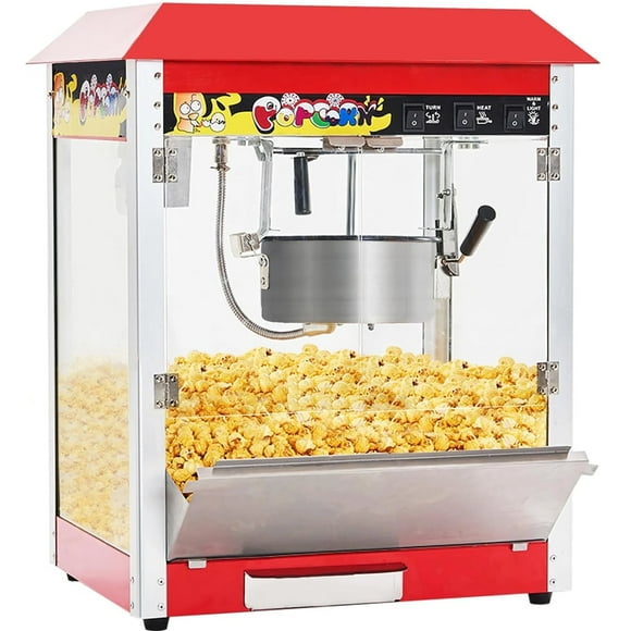 Pipleo 10 oz Commercial Hot Air Popcorn Maker, Popcorn Popper 1300W 60 Cups per Batch New