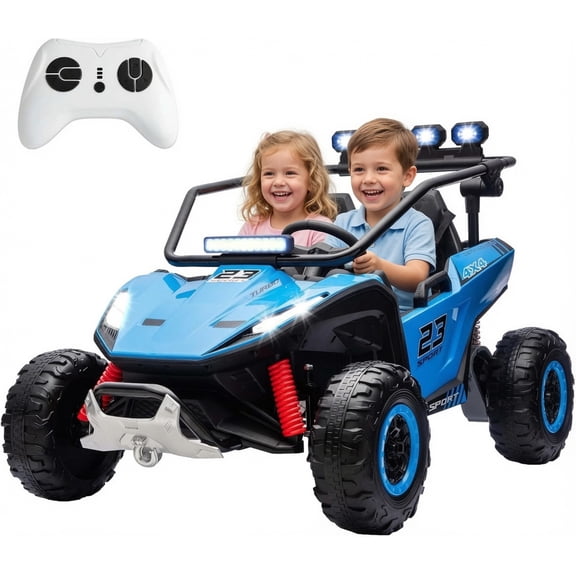 24V Real 2-Seater Kids UTV, NEORIVER 4x200W Motors Ride On Toys, 3-6 MPH Ride On Car for Kids Age 3+, Music Function, 4 Spring Suspension, 20" Spacious Seat