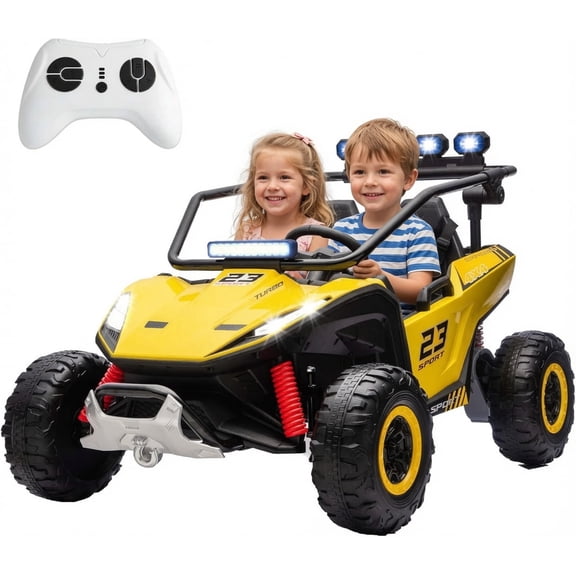 24V Real 2-Seater Kids UTV, NEORIVER 4x200W Motors Ride On Toys, 3-6 MPH Ride On Car for Kids Age 3+, Music Function, 4 Spring Suspension, 20" Spacious Seat