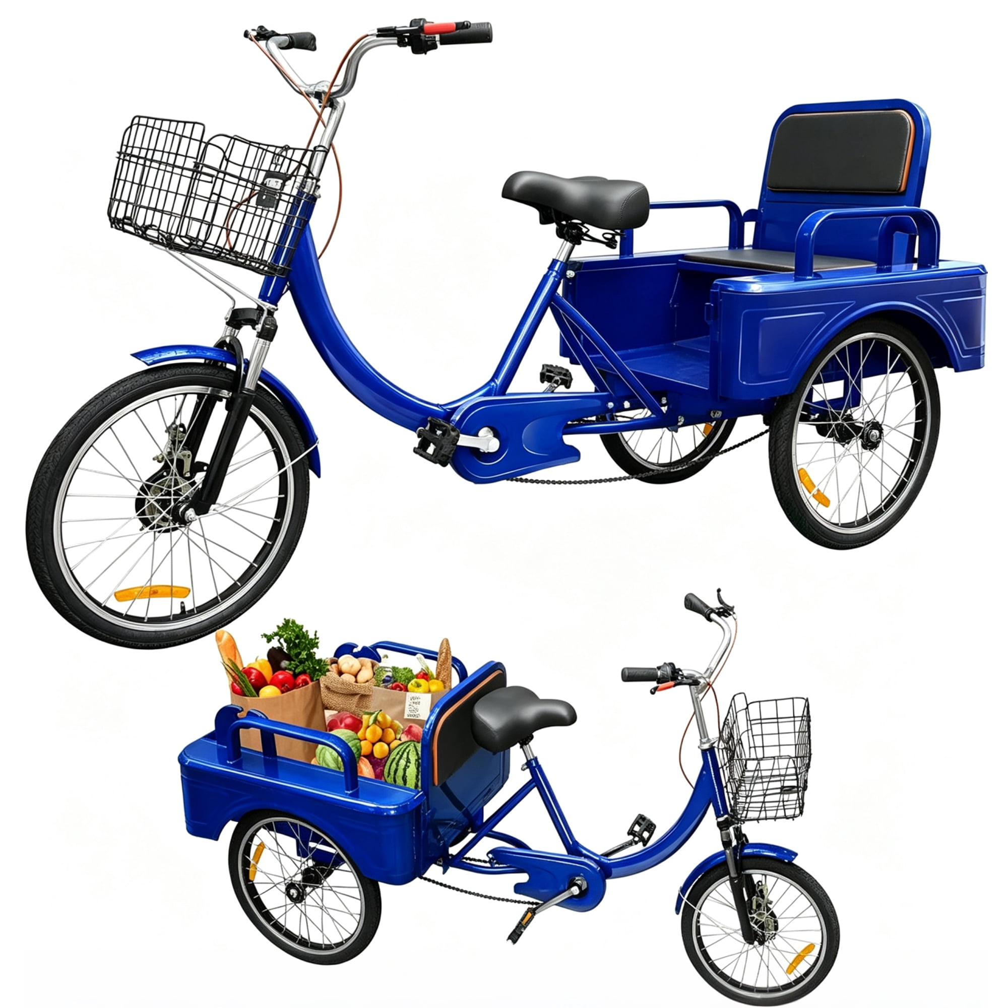 NEORIVER Adult Tricycle, 20 Inch 3-Wheel Bikes Carrying Passengers