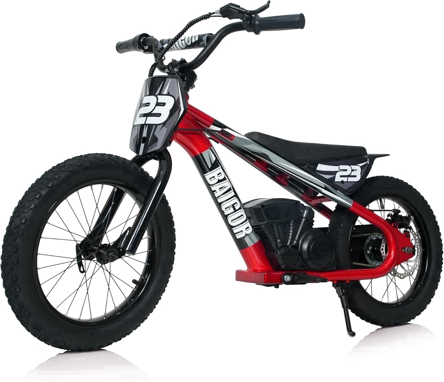 NEORIVER Electric Dirt Bike for Kids Ages 6-12, 250W Electric Motorcycle Up to 15.5MPH, 24V Detachable Battery, 16'' Inflatable Tire Electric Balance Bike with Kickstand