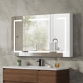 thumbnail image 1 of DEYGIA Medicine Cabinet with LED Mirror for Bathroom, 24''x40'' Aluminum, Wall Mounted Surface led Medicine Cabinet, Defog, Stepless Dimming, 3 Color Change, 2 Outlets, 2USB (24''x40'' Triple Door), 1 of 7