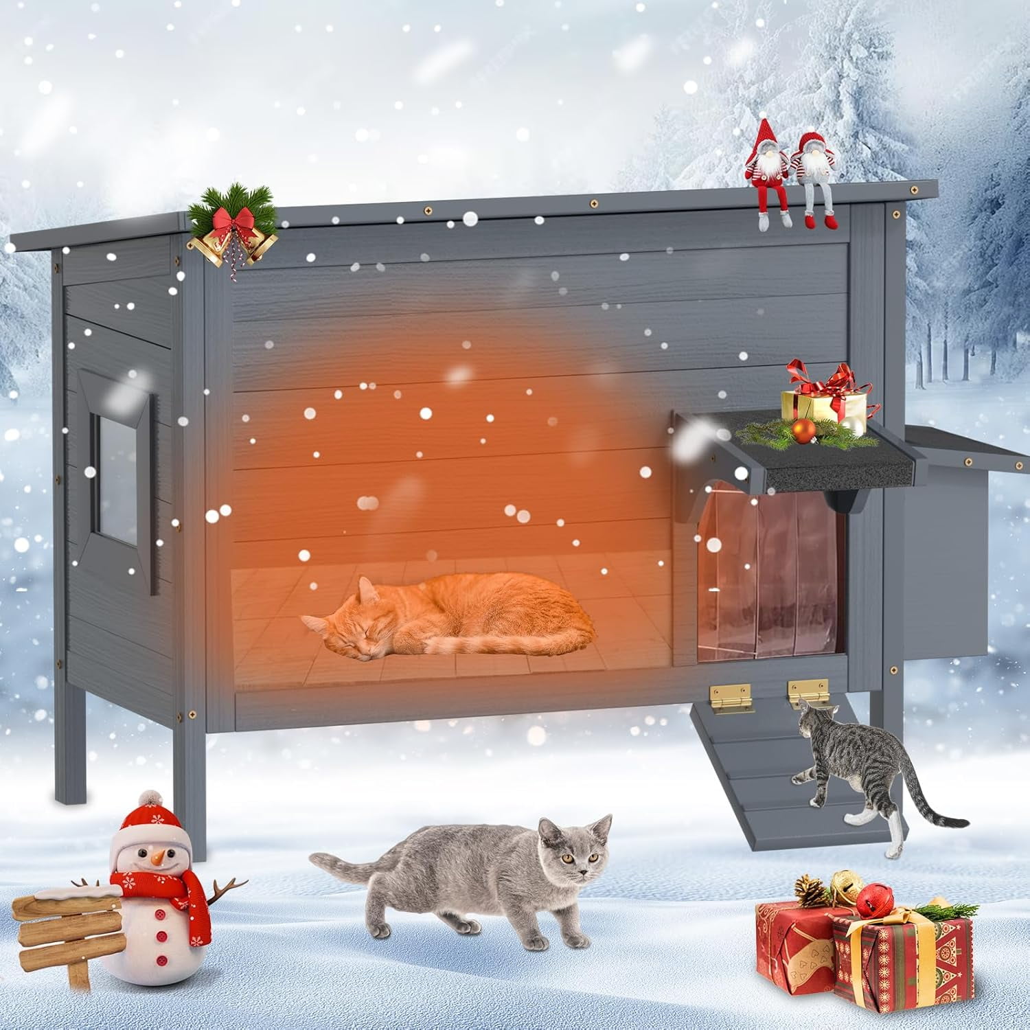 Weatherproof Outdoor Heated Cat Bed