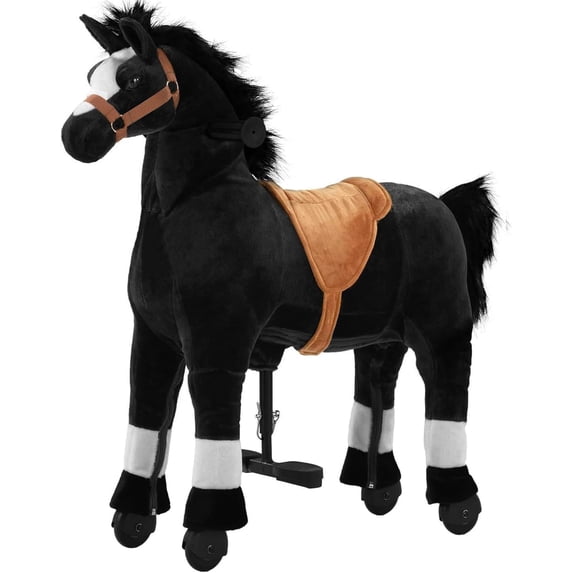 DEYGIA Ride on Horse for Big Kids Horse Ride on Toy, Riding Horse, Pony Rider Mechanical Walking Action Plush Animal for 4 Years to 8 Years, No Battery or Electricity, Giddy up, Max Load 165LBS