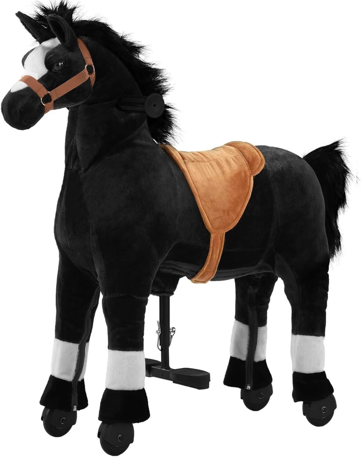DEYGIA Ride on Horse for Big Kids Horse Ride on Toy, Riding Horse Pony Rider Mechanical Walking Action Plush Animal for 6 Years to Adult, No Battery or Electricity, Giddy up, Max Load 187LBS