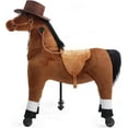thumbnail image 1 of DEYGIA Ride on Horse for Kids with Reins and Cowboy Hat, Riding Horse Toy for 4 to 8 Years, (35.43'' Height) Ride on Horse Plush Walking Animal, Max Load 165LBS, 1 of 7