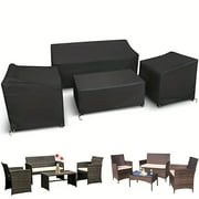 DEYISI 4PCS Of 200D/420D Waterproof And Windproof Black Outdoor Furniture Sets Adjustable Buckle Windproof Outdoor Furniture Sets