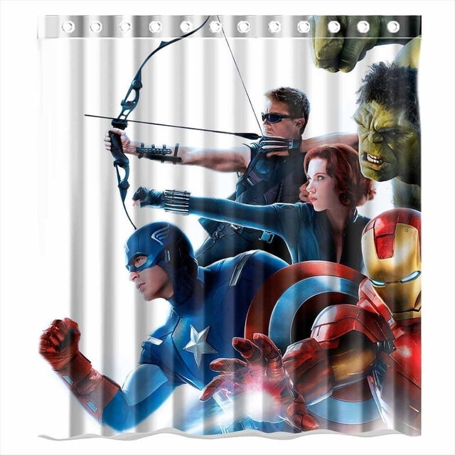 DEYOU Avengers Shower Curtain Polyester Fabric Bathroom Shower Curtain