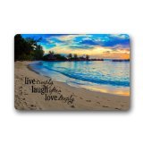 Zerbino Antiscivolo Con Frase Divertente 'Live Simply Laugh Often Love Deeply' - 40x60 Cm, In Gomma, Per Esterno E Interno - 5