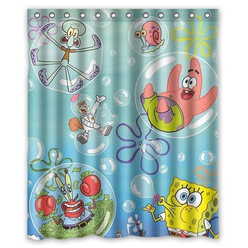 DEYOU Cartoon Cute Spongebob Squarepants Patrick Star Shower Curtain