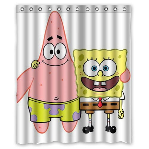 DEYOU Cartoon Spongebob Squarepants Patrick Star Shower Curtain