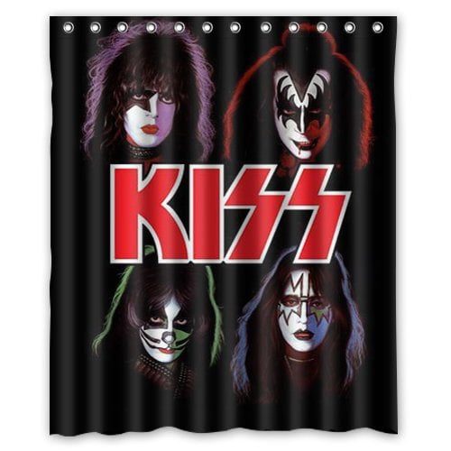 DEYOU Kiss Band Photoshoot Portraits Shower Curtain Polyester Fabric ...