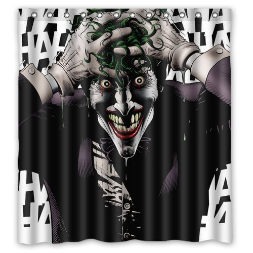 DEYOU Laughing Funny Crazy Joker Shower Curtain Polyester Fabric Bathroom Shower Curtain Size 66x72 inches