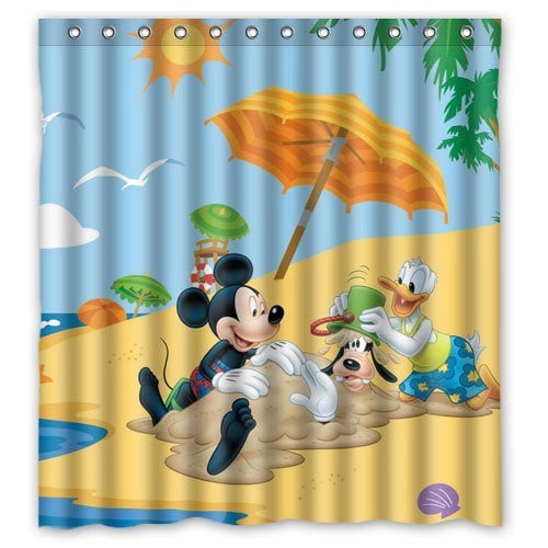 DEYOU Mickey Mouse and Minnie Mouse Shower Curtain Polyester Fabric ...