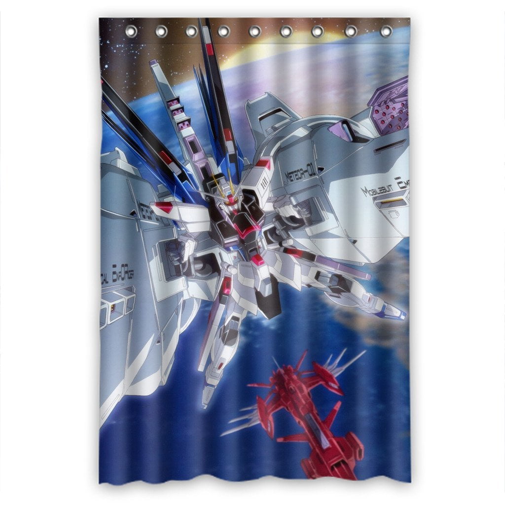 DEYOU Mobile Suit Gundam Shower Curtain Polyester Fabric Bathroom