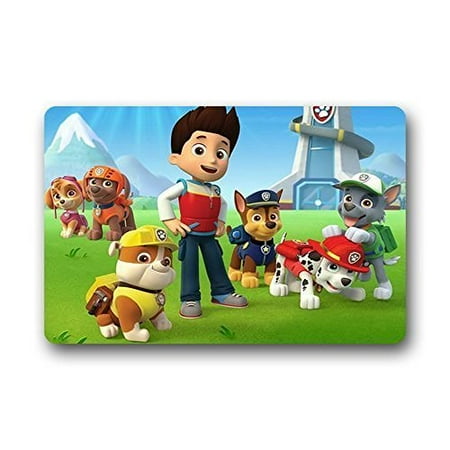 DEYOU Paw Patrol Doormat Outdoor Indoor Floor Mats Non-Slip Bathroom Mats Size 23.6x15.7 Inch