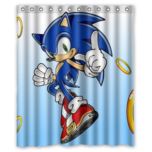 DEYOU Sonic the Hedgehog Shower Curtain Polyester Fabric Bathroom ...