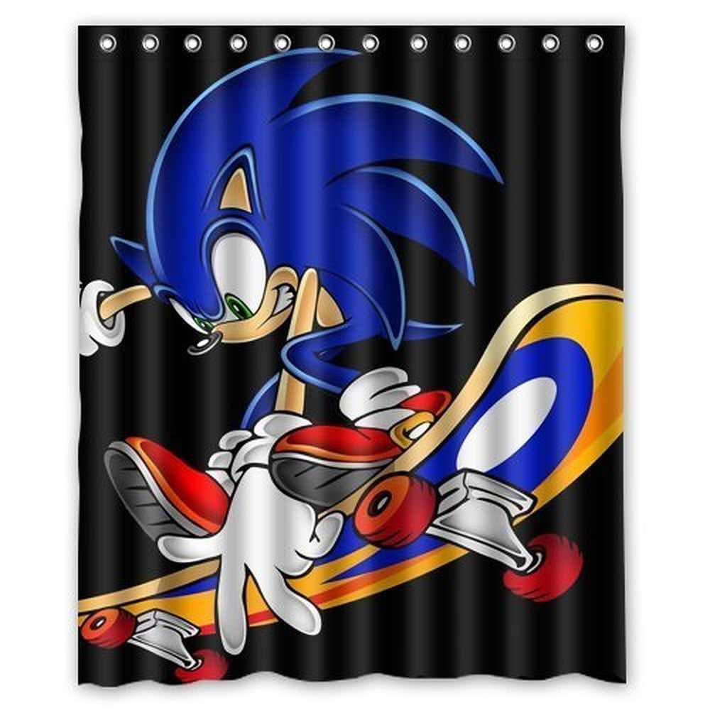 DEYOU Sonic the Hedgehog Shower Curtain Polyester Fabric Bathroom ...