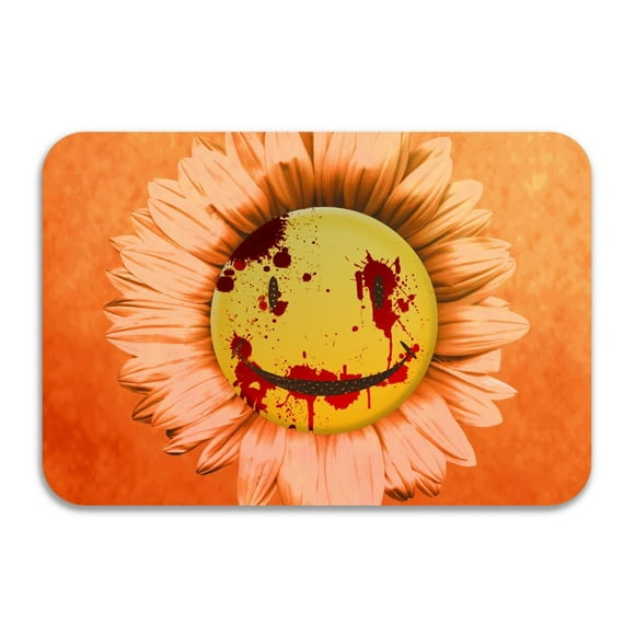 DEYOU The Watchmen Smiley Face Blood Doormat Outdoor Indoor Floor Mats Non-Slip Bathroom Mats Size 18x30 Inch