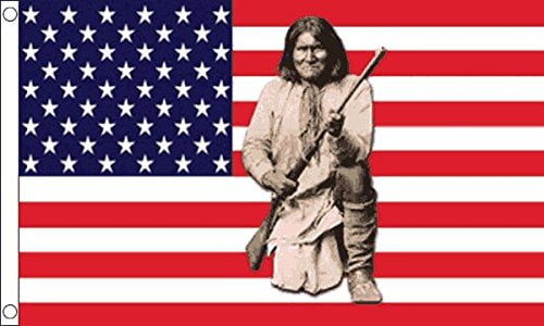 DEYOU USA Geronimo Indian United States Of America Flag 3x5 Feet Banner