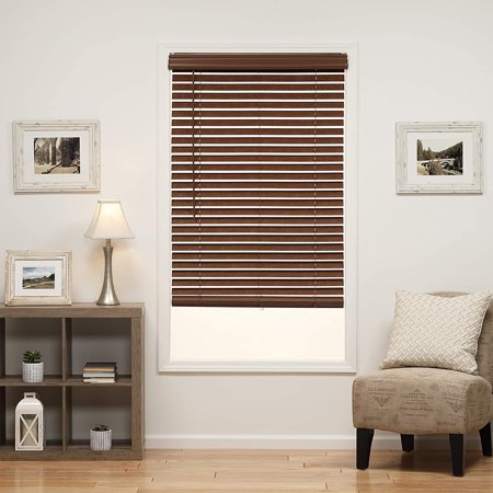 DEZ Furnishings QJBK204720 2 in. Cordless Faux Wood Blind, 20.5W x 72L Inches, Dark Oak