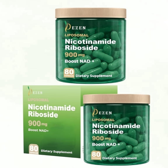 DEZEN NAD+ Liposomal Nicotinamide Riboside Capsules 900mg - NAD Resveratrol Supplements - Pack 2