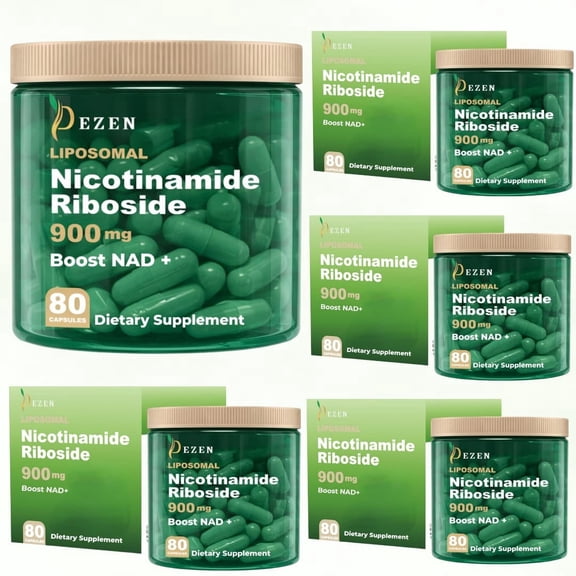 NAD+ Liposomal Nicotinamide Riboside Capsules 900mg - NAD Resveratrol Supplements for Cellular Energy & Healthy Aging - Pack 5