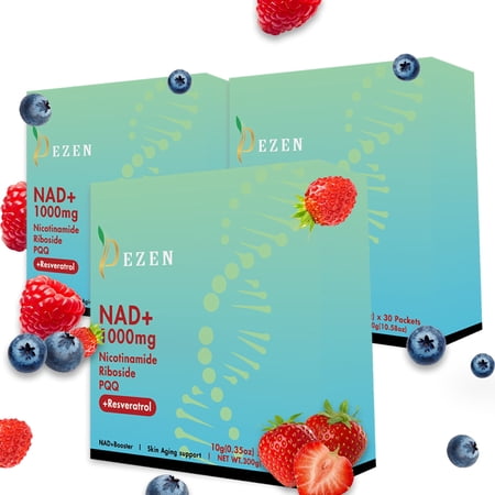 DEZEN NAD+ Liquid Drink Mix – Liposomal Nicotinamide Riboside Energy & Healthy Aging Supplement- 30 Serving Each