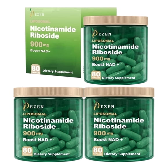 DEZEN NAD+ Supplement Alternative, Liposomal Nicotinamide Riboside/Resveratrol & Quercetin, 80 Capsules/900mg, 3 Pack