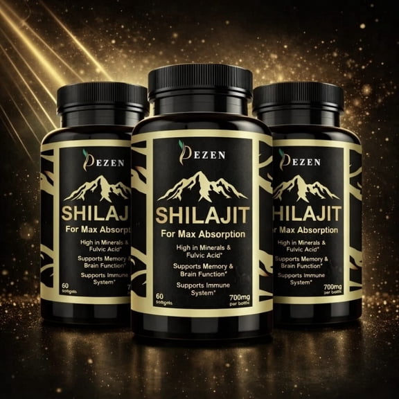 DEZEN Natural Shilajit Softgels, Himalayan Shilajit Extract Supplement for Energy Support, 60 Count Each Pack 3