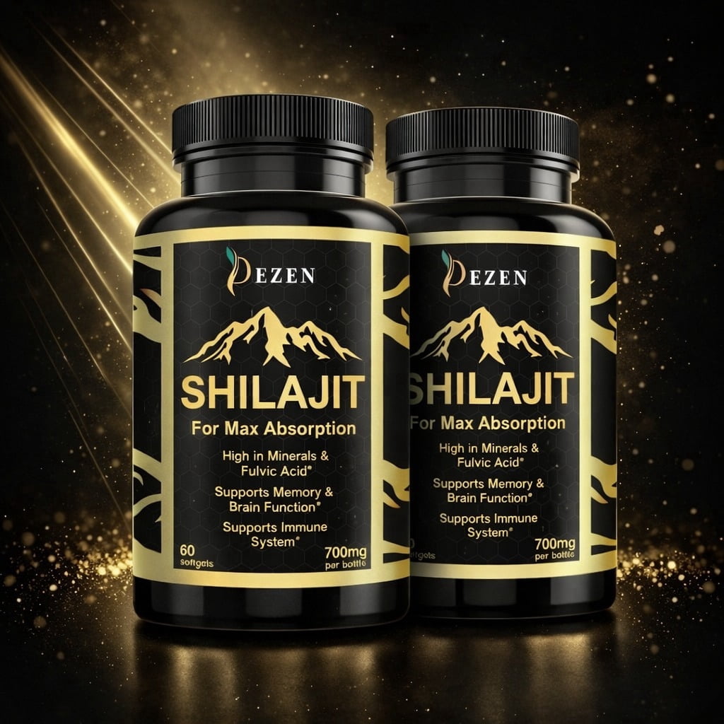 DEZEN Organic Shilajit Softgels, Himalayan Shilajit Extract Supplement for Energy Support, 60 Count Each Pack 2