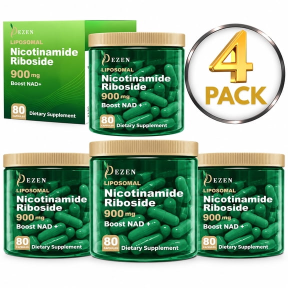 Premium NAD+ Liposomal Nicotinamide Riboside Supplement, Cellular Energy, Healthy Aging & Metabolism Support, 4 Pack
