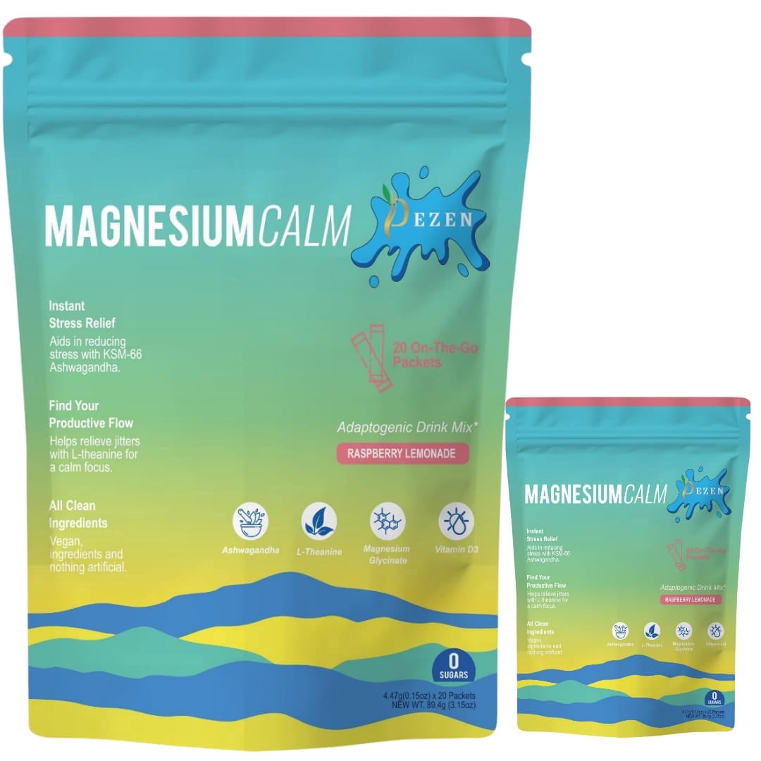 DEZEN Relaxation Calm Magnesium Drink Mix, Sleep & Stress Support with Magnesium Glycinate, Ashwagandha, L-Theanine, Pack 2