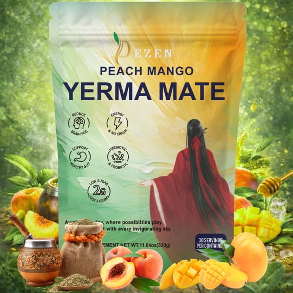 Organic Yerba Mate Tea – Natural Energy & Focus Support – Clean Caffeine Herbal Tea for Metabolism & Mental Clarity, 30 Servings