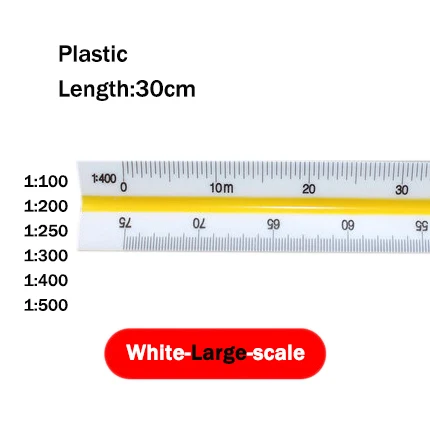 DEZI Triangular Scale Ruler 1:20-1:500 Alloy/Metal/Plastic Straight ...