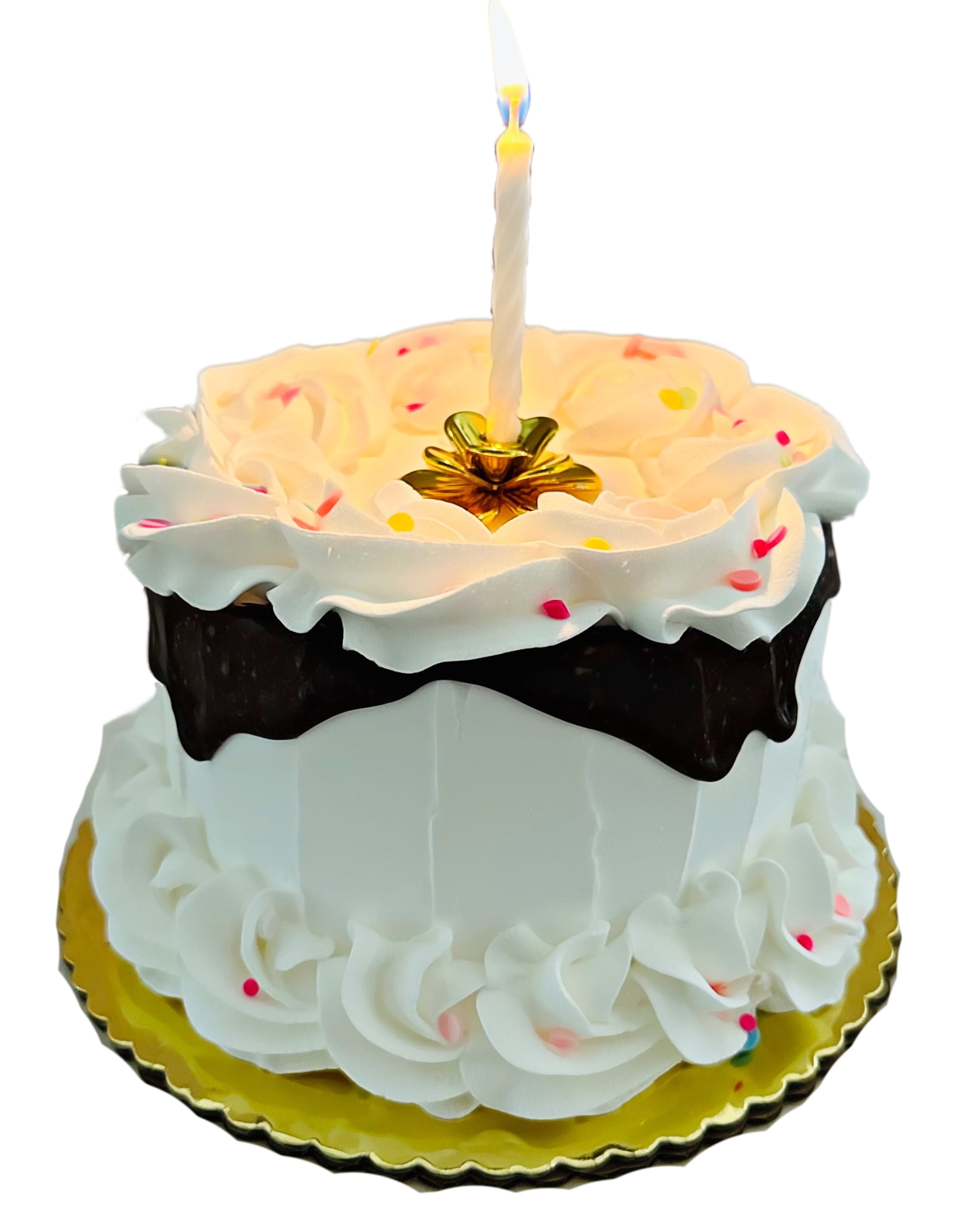 DEZICAKES Fake Birthday Cake w/ Candle Holder Fake Food Decoration