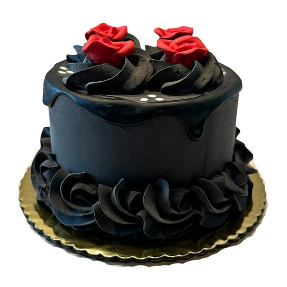 DEZICAKES Fake Cake Black & Red Cake Halloween Cake- fake food decoration, food prop staging Dezicakes