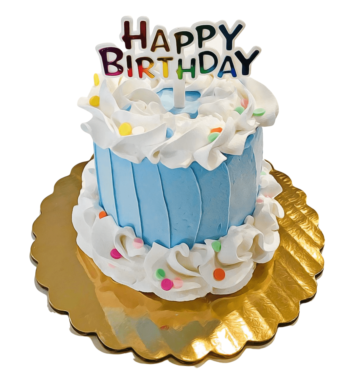 DEZICAKES Fake Cake Mini Blue Birthday Cake w/ Confetti Decoration/Prop Dezicakes Fake Food- Fake Cake- Home Decoration