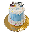 thumbnail image 1 of DEZICAKES Fake Cake Mini Blue Birthday Cake w/ Confetti Decoration/Prop Dezicakes Fake Food- Fake Cake- Home Decoration, 1 of 5